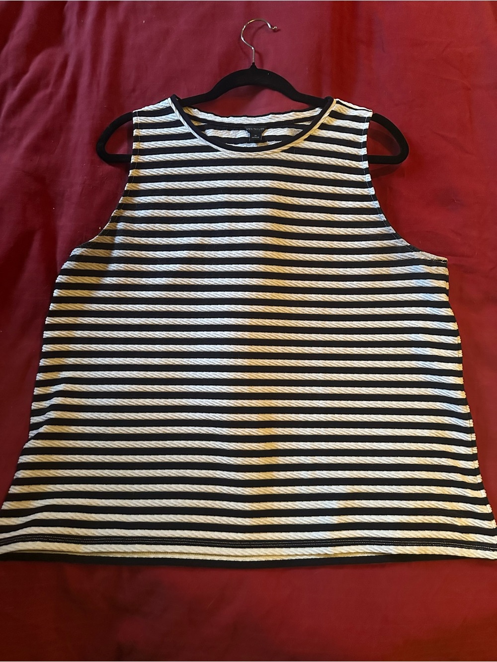 Ann Taylor Striped Sleeveless Women’s Top - Black & White